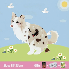 Popping Puppy Wall Clock