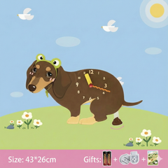 Popping Puppy Wall Clock