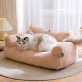 Warm Flannel Cat Sofa Bed Soft Plush Pet Sleeping Couch