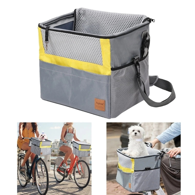 Pet Bicycle Basket – Front Bike Carrier for Small Dogs & Cats