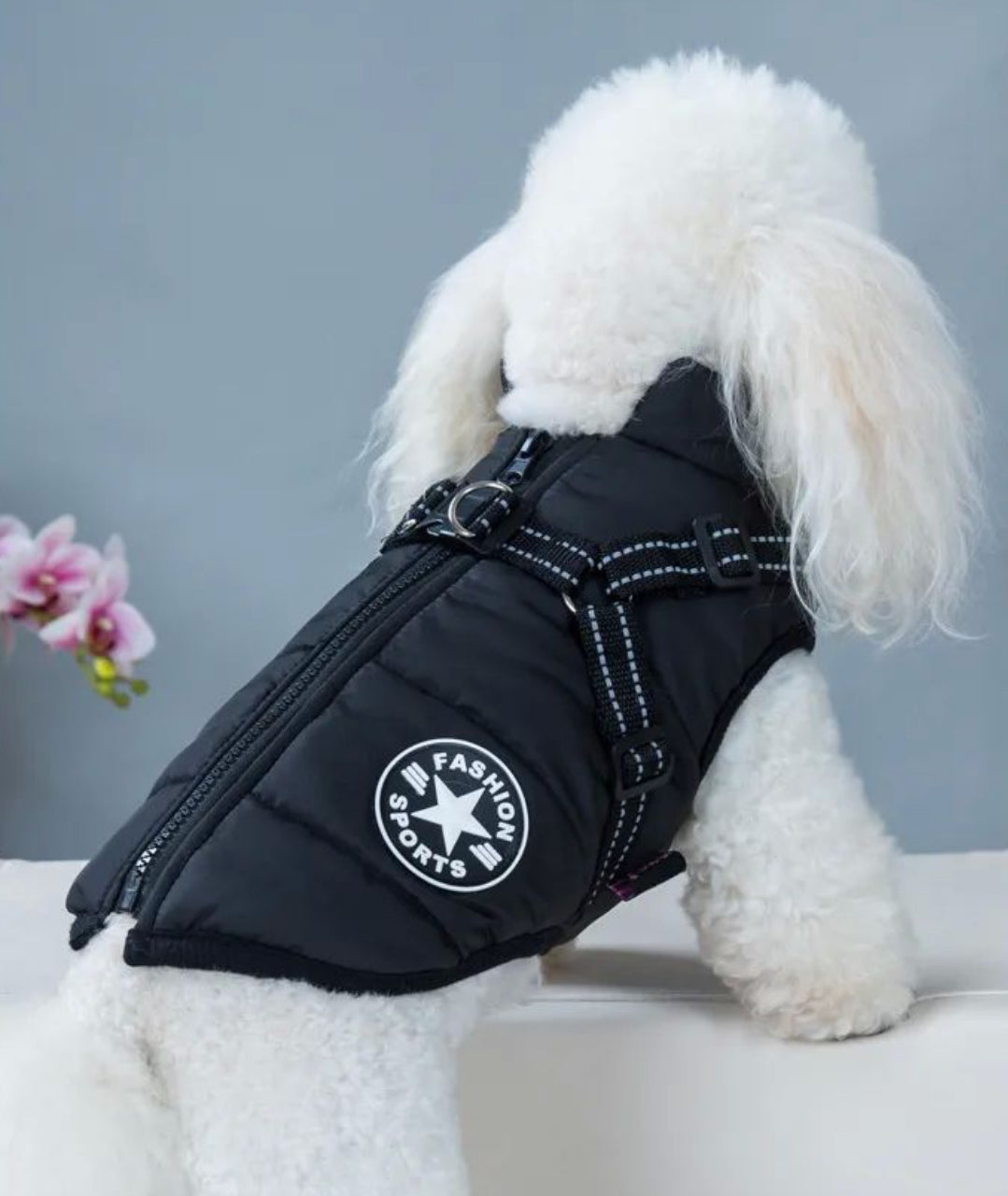 Dog Winter Jacket with Harness Warm Pet Coat for Outdoor Walking