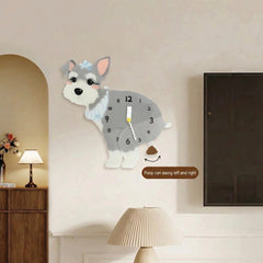 Popping Puppy Wall Clock