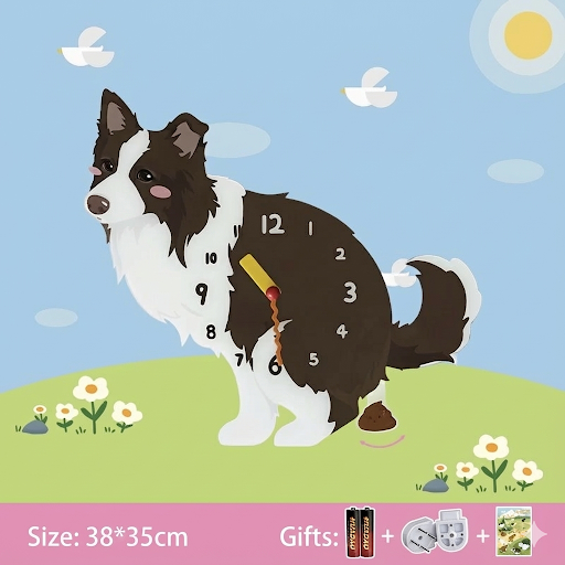 Popping Puppy Wall Clock