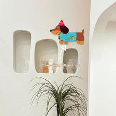 Dachshund Party Wall Clock Time to Wag &amp; Celebrate