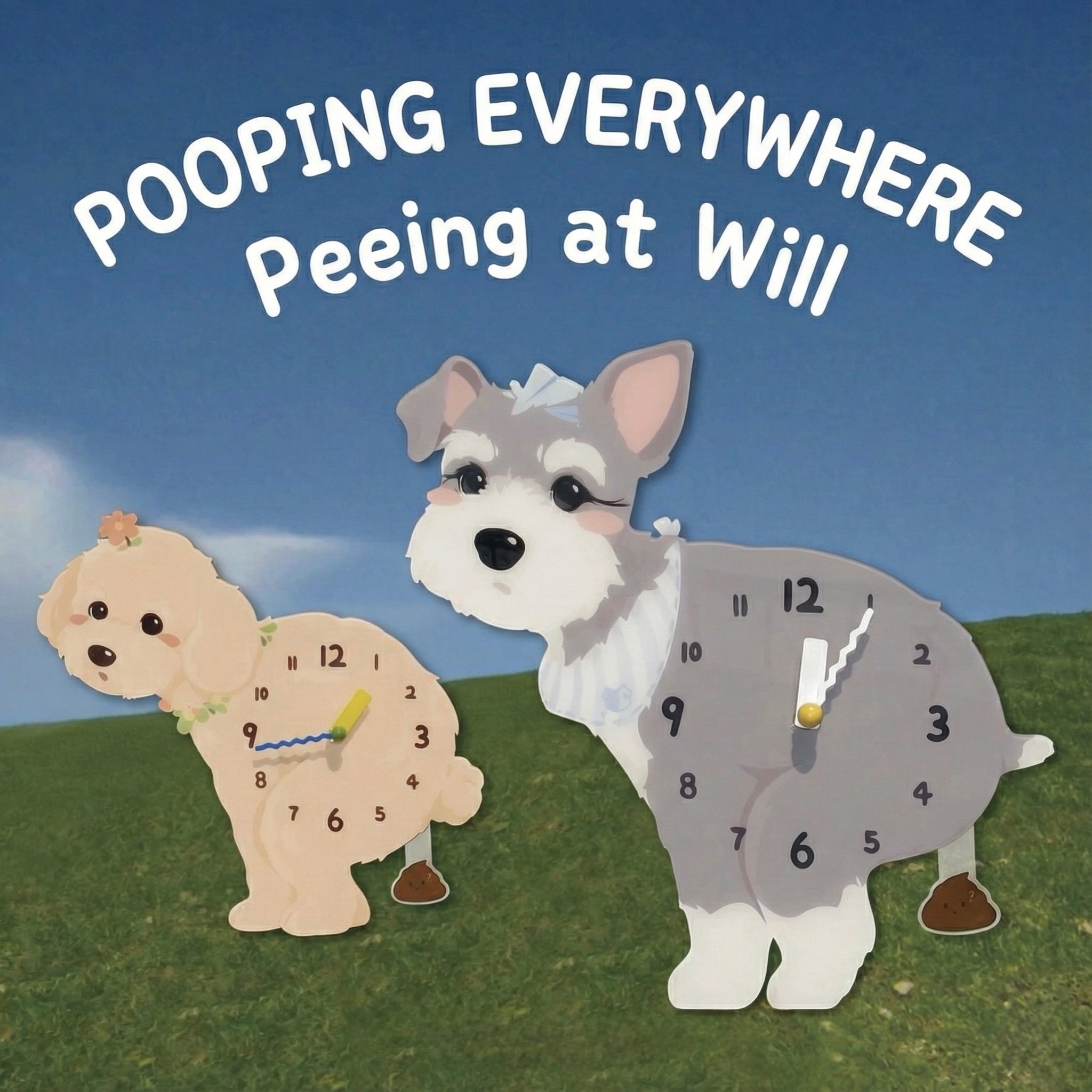 Popping Puppy Wall Clock