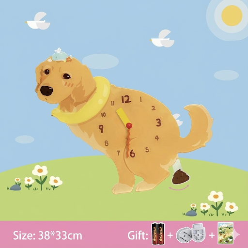 Popping Puppy Wall Clock