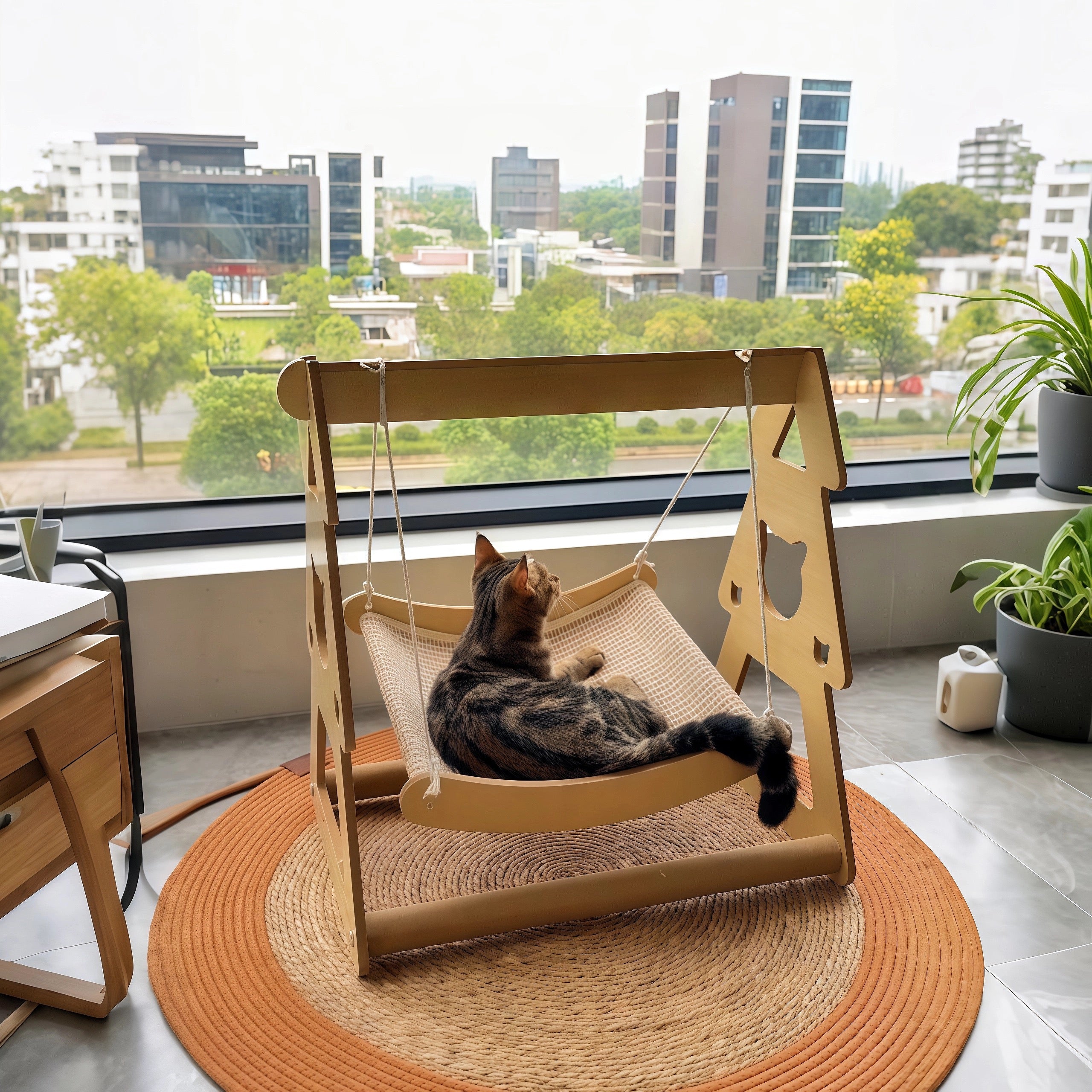 Wood Fancy Cat Hammock