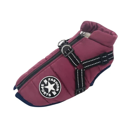 Dog Winter Jacket with Harness Warm Pet Coat for Outdoor Walking