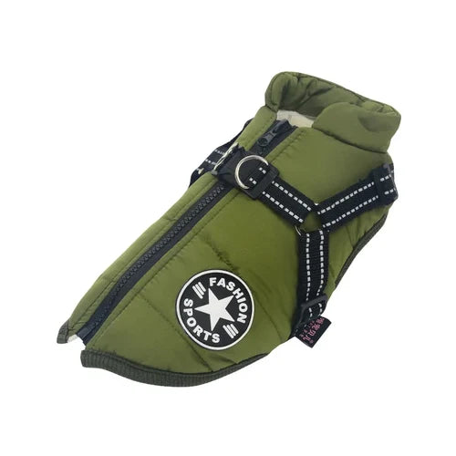Dog Winter Jacket with Harness Warm Pet Coat for Outdoor Walking