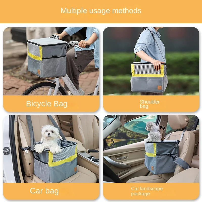 Pet Bicycle Basket – Front Bike Carrier for Small Dogs & Cats