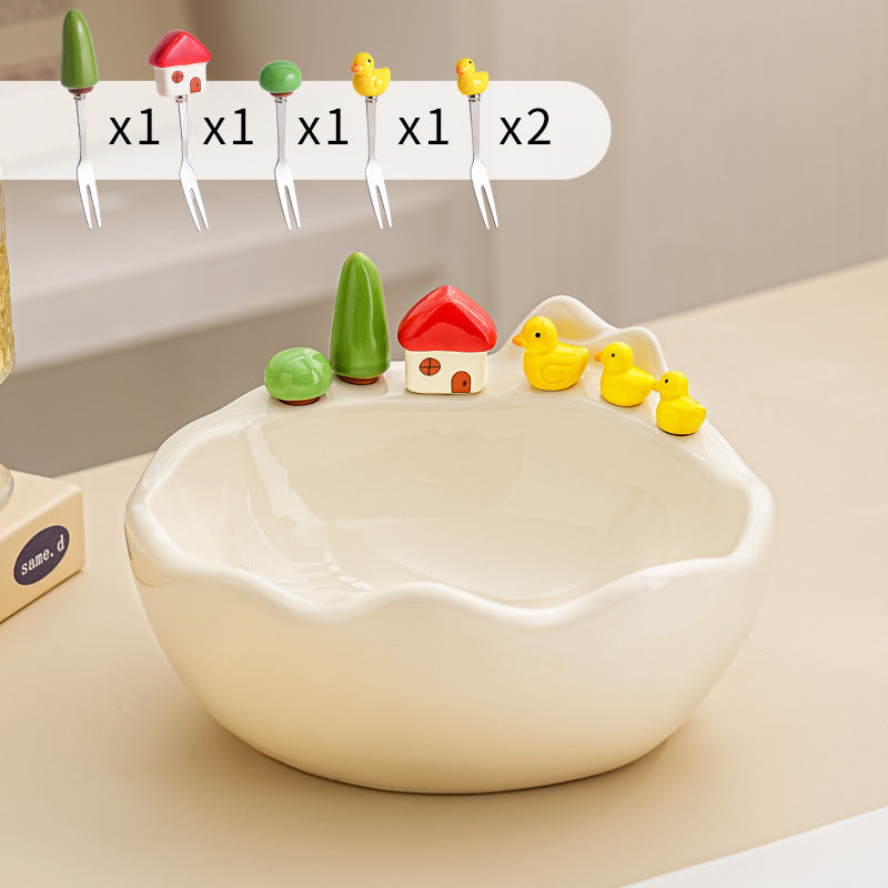 Fruit Bowl With Small Fork