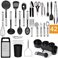 42-Piece Nylon And Stainless Steel Kitchen Utensil Set